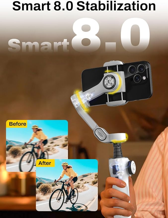 Gimbal Stabilizer for iPhone & Android, 3-Axis Phone Gimbal - Image 2