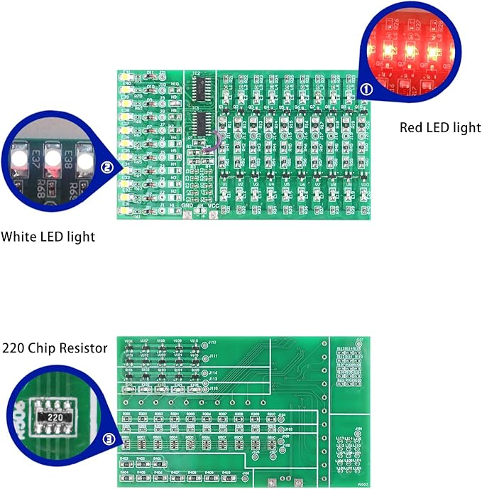 Soldering Practice Kit DIY Two-sided SMT 3-row White Red LED SMD Circuit Kit - Image 4