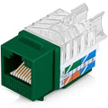 Everest 45° Angled RJ45 Cat6 Keystone Jacks 10-Pack in Green by EverestMediaSolutions