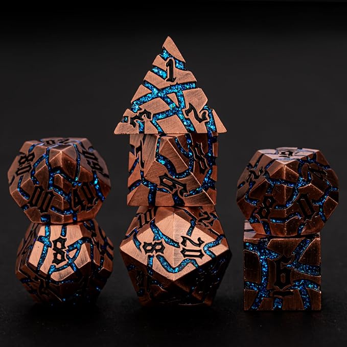 Dice Set D&D Dungeons and Dragons Dice D20 Metal DND Dice Set by Maywin
