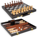 Chess Checkers Backgammon Set 3-in-1 Board Games Sets by Agirlgle