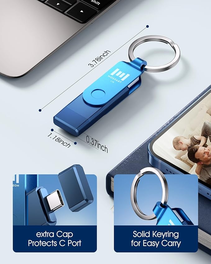 MOSDART 1TB Dual USB C Flash Drive, Speed Up to 150MB/S Type C 3.1 Thumb Drive - Image 2