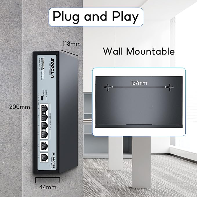 SODOLA 4 Port Gigabit PoE Switch - Image 8