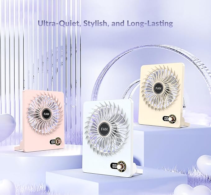 Mini Portable Fan, Silent Rechargeable Desk & Handheld - Image 7