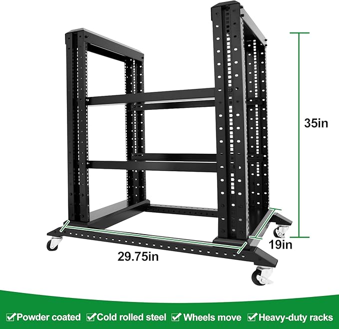 15U Server Rack/4-Post 19in Network Rack/Open Frame Rack - Image 2