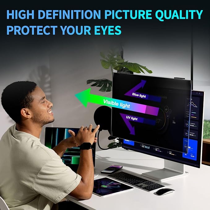 Magnetic Monitor Privacy Screen 27 inch, 9H Hanging Privacy Screen - Image 9