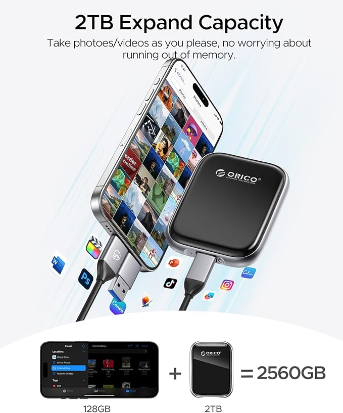 ORICO 2TB Portable SSD Up to 2000MB/s External Solid State Drive, USB 3.2 Gen - Image 2