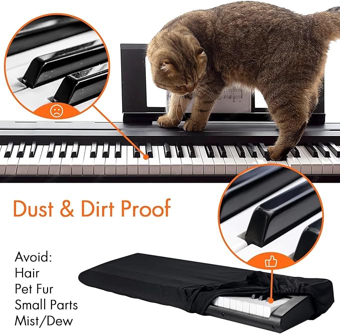 88 Keys Piano Keyboard Dust Cover, Music Dirt Proof Stretchy Electronic - Image 4