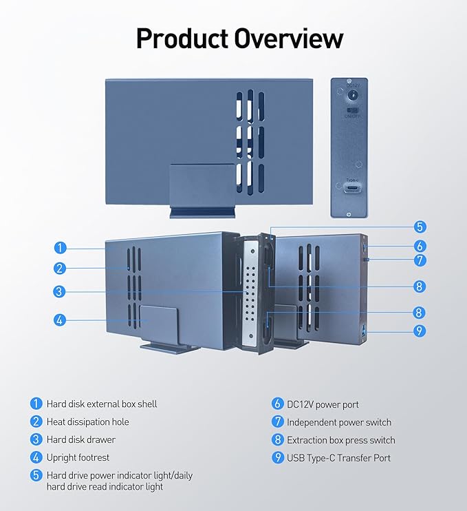 IO CREST 10Gbps Single Bay USB Type-C Enclosure - Image 4