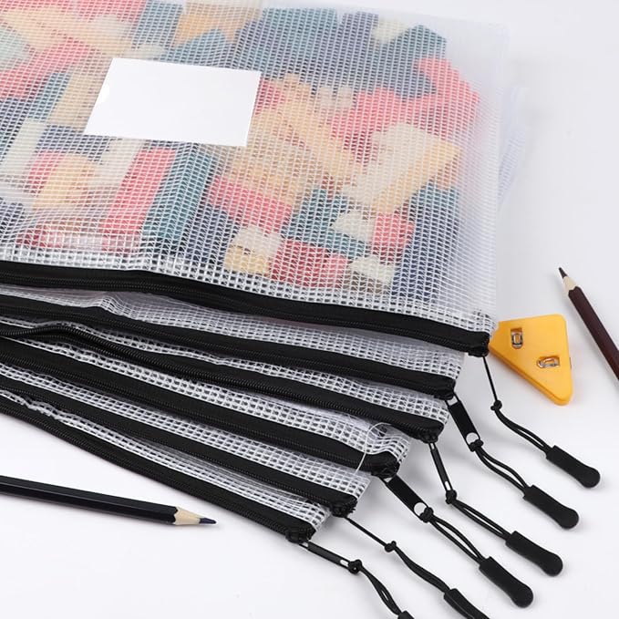 18 Pack A4 Mesh Zipper Pouch Bags, Zipper Pouches of Office Supplies, File Bags - Image 7
