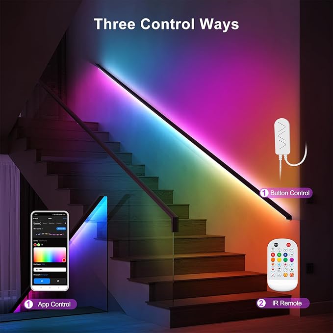 16.4ft Bluetooth RGB+IC COB Led Strip Light - Image 5
