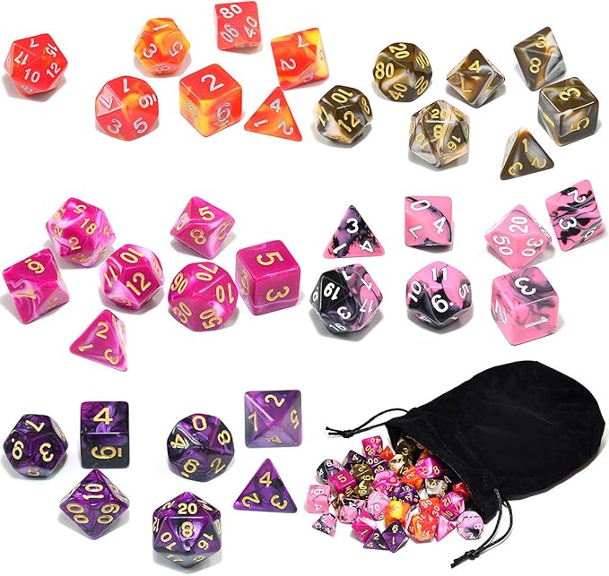 Assorted 5 Colors Polyhedral Dice Set - Image 2