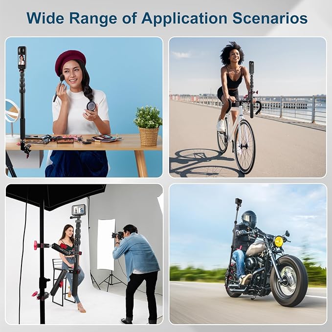 Motorcycle Mount kit for Insta36O X5 X4, Bike Handlebar Clamp Mount and 59" - Image 5