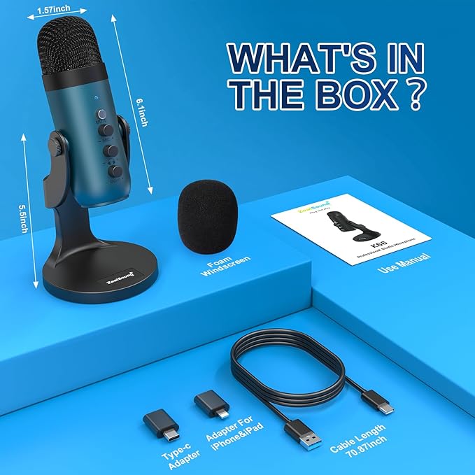 ZealSound USB Condenser Microphone, Computer PC Gaming Mic, Plug&Play - Image 7