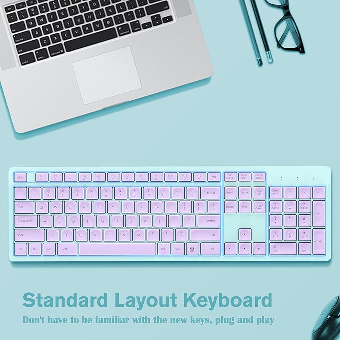 LeadsaiL Wireless Keyboard, 2.4GHz Full-Sized Ergonomic Computer Keyboard - Image 4