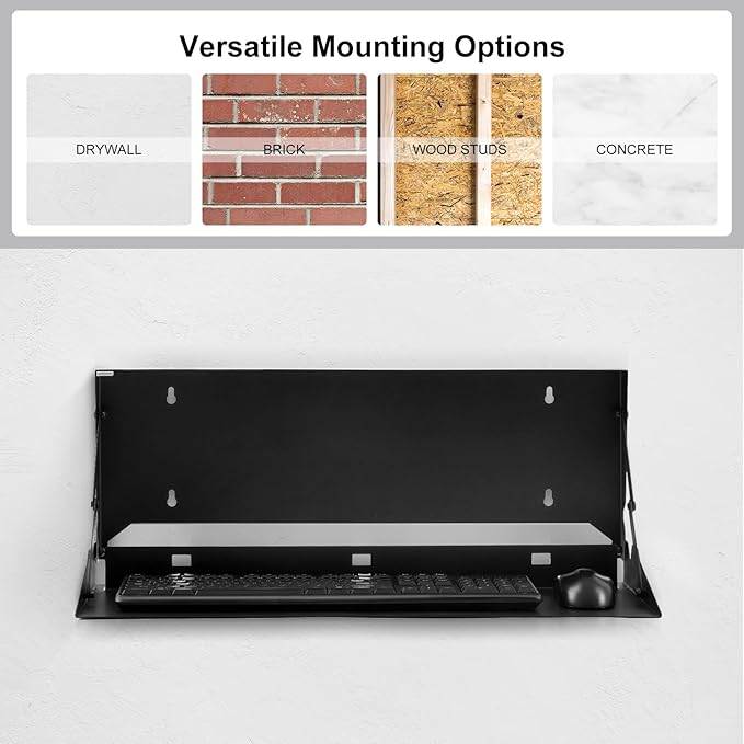 1 Pcs 24 Inch Keyboard Wall Mount Foldable Fits Standard Computer Keyboard - Image 7