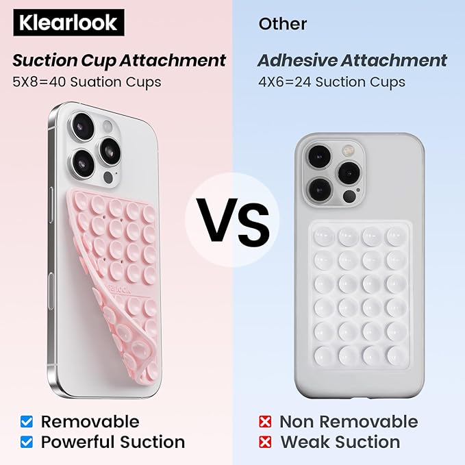 Klearlook 4Pack Silicone Suction Cup Phone Case Mount Double Sided, Sticky - Image 2