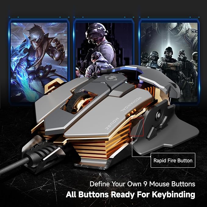EWEADN G5 Wired Gaming Mouse, Ergonomic RGB Computer Mouse, 12800 Adjustable DPI - Image 5