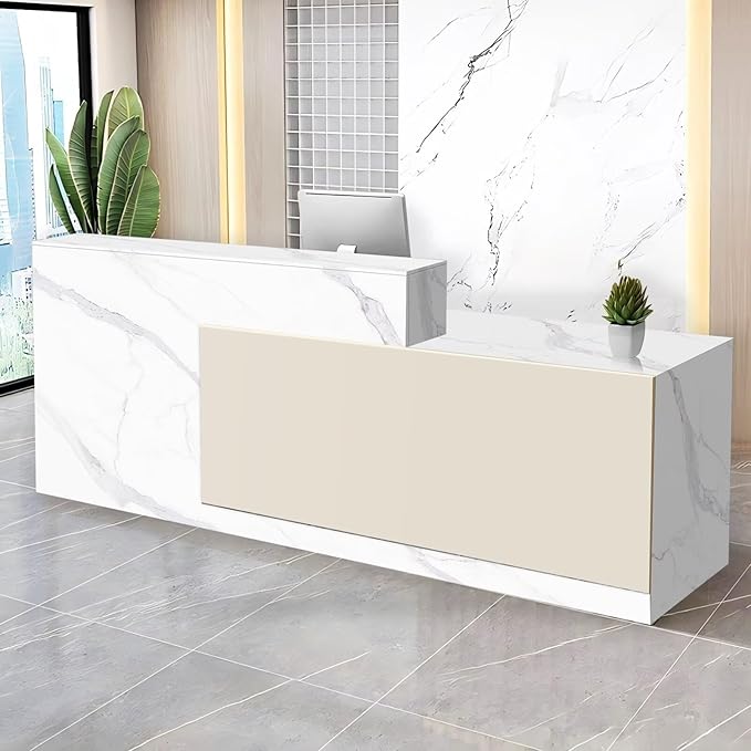 Reception Desk with Counter Modern Checkout Counter with Lockable Drawer by Unknown