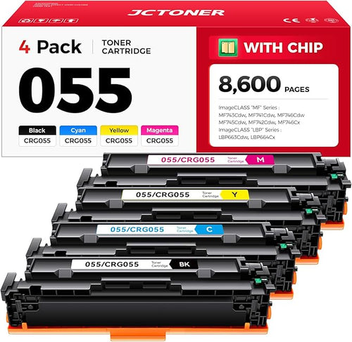 055 Toner Cartridge Set 4-Pack Compatible by JCTONER
