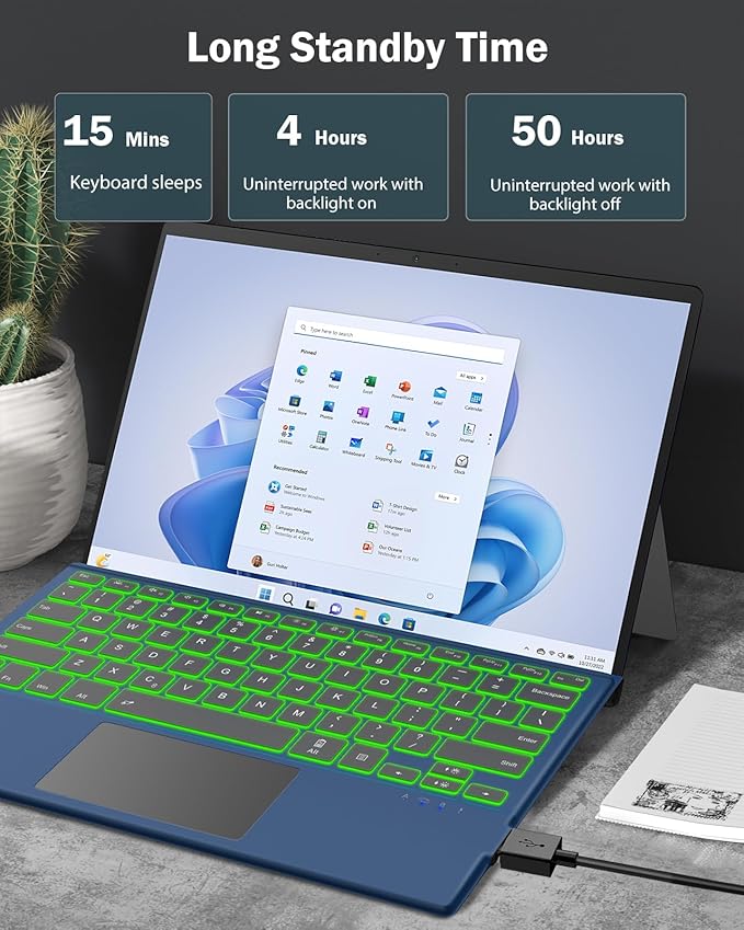 MoKo Type Cover Fit Microsoft Surface Pro 7 Plus/Pro 7/ Pro 6/ Pro 5/Pro 4/3 - Image 7