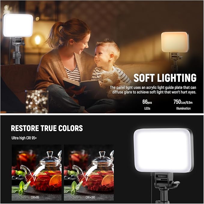 NEEWER BASICS LED Video Light, 2 Pack Studio Panel Key Lighting Kit - Image 3