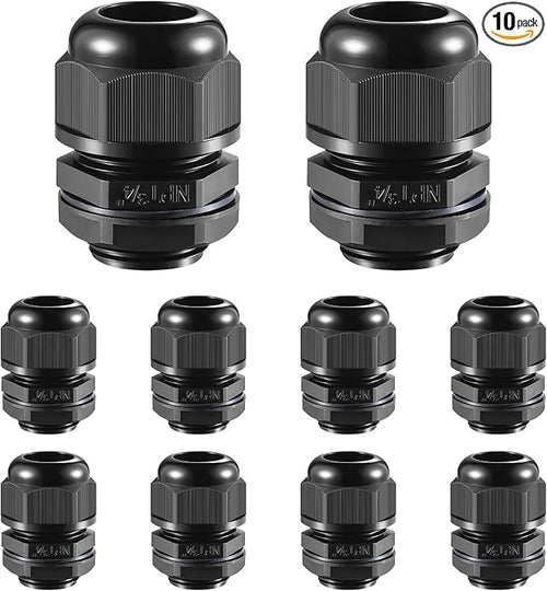 10 PCS 3/4" NPT Nylon Cable Gland Joints by RTHIEAI