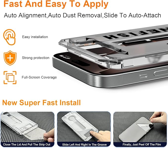 OneFish Full Edge Coverage Tempered Glass Screen Protector - Image 2
