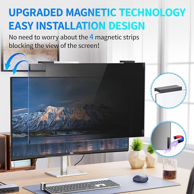 Magnetic Monitor Privacy Screen 27 inch, 9H Hanging Privacy Screen - Image 2