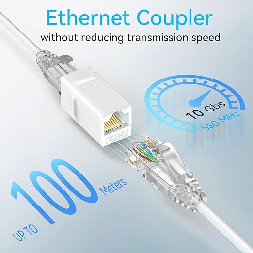 CAT6 RJ45 Keystone Coupler, Cat6 Keystone Jack Female to Female, Cat 6 Inline - Image 2