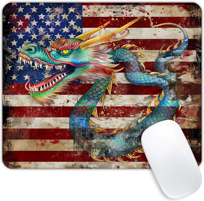 Square Mouse Pad Green Dragon by Goodsprout