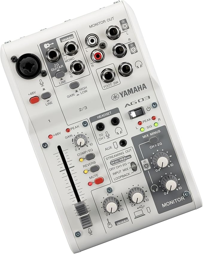 Yamaha AG03MK2 White 6-Channel Live Streaming Loopback Mixer/USB Interface - Image 4