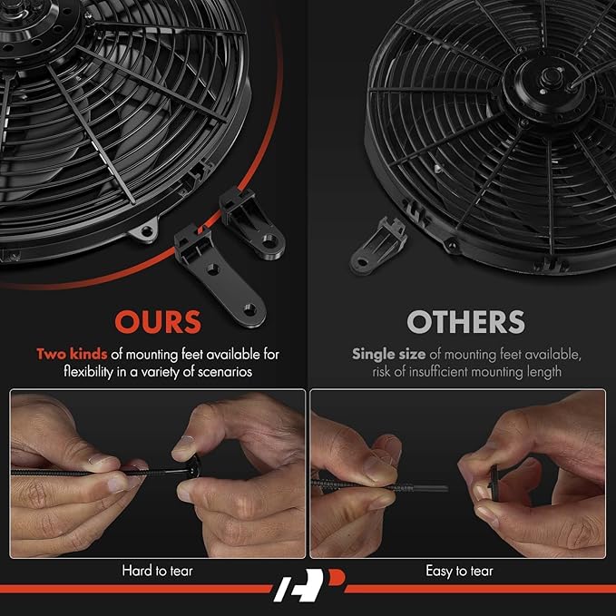 A-Premium 12'' 12 inch Slim Fan Pull Universal Electric Radiator Cooling Fan - Image 5
