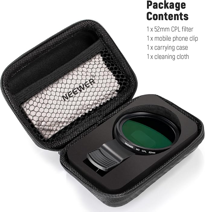 NEEWER 52mm CPL Filter for Phone, Clip On Circular Polarizing Lens Filter - Image 8
