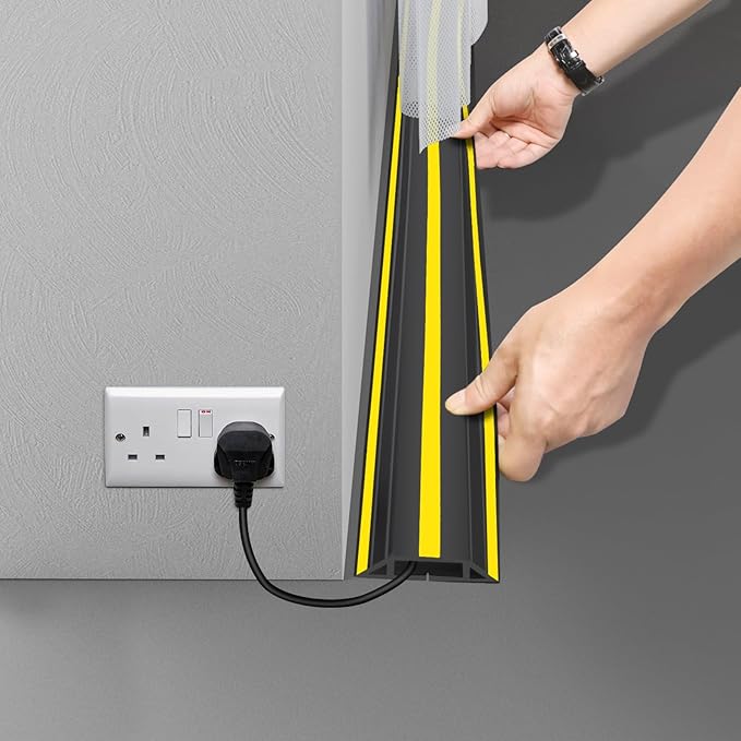 10 ft Floor Cable Cover Protector, Heavy Duty PVC Duct Easy to Unroll, Prevent - Image 9