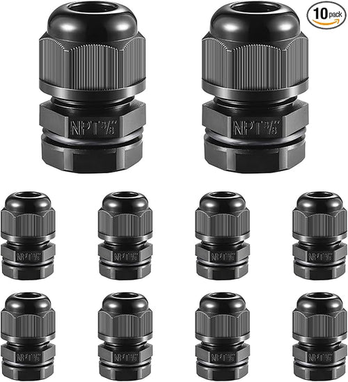 10 PCS 3/8" NPT Nylon Cable Gland Joints by RTHIEAI