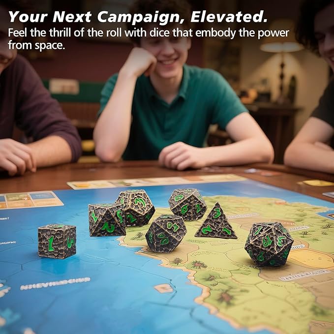 PJOY Metal Dice Set D&D for Dungeons and Dragons Green Metal Druid DND Dice - Image 7