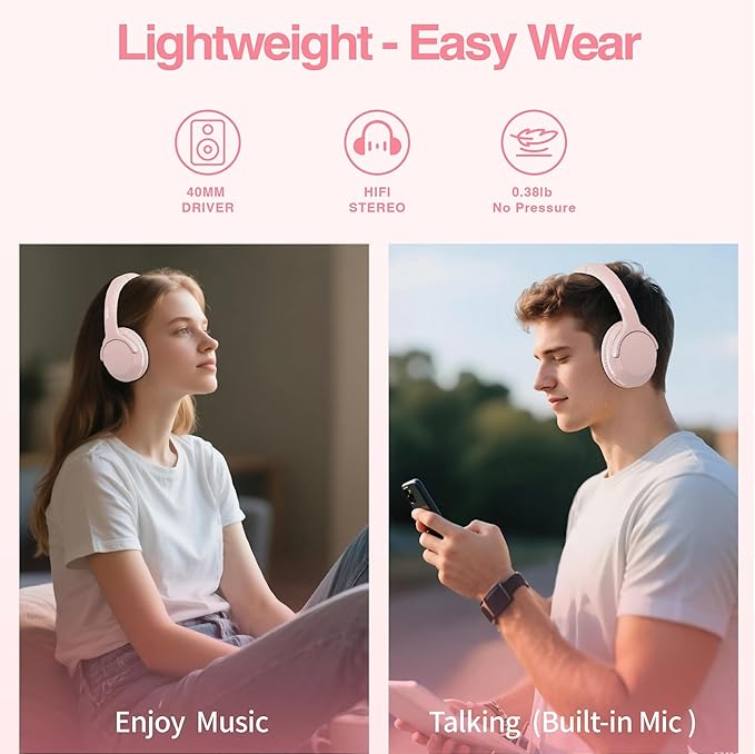 MIDOLA Bluetooth Headphones Over Ear 68H Playtime 6 EQ Wireless Headset - Image 3