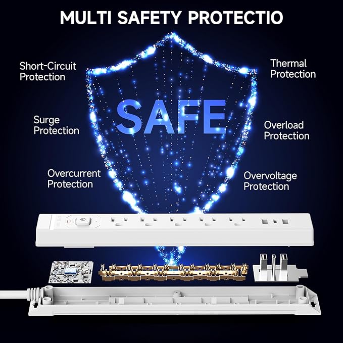 15 Ft Power Strip Surge Protector - Image 6