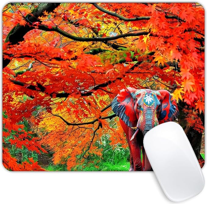 Square Mouse Pad Natural Trees and Elephants-1, Gaming Mouse Pads by Goodsprout