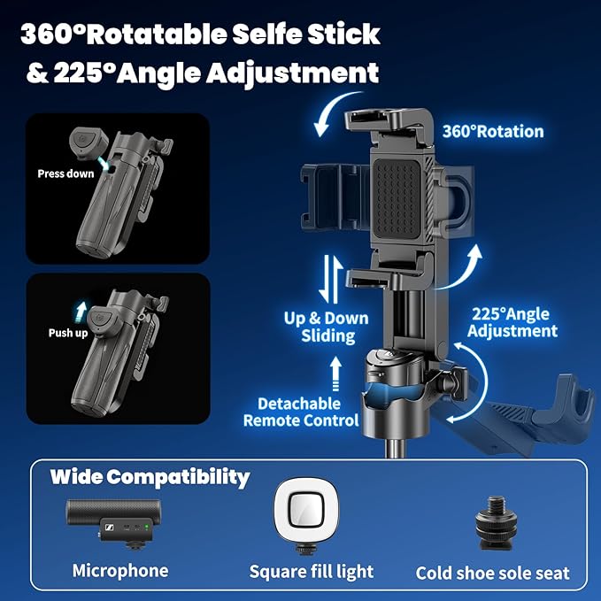 Mini Selfie Stick, Pocket Size Extendable Phone Holder - Image 3