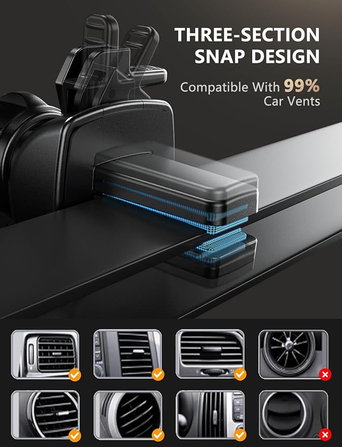 Wireless Car Charger, 15W Fast Charging Auto Clamping Car Charger Cell Phone - Image 5