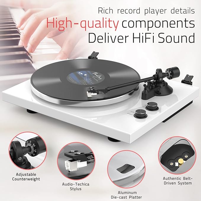 Record Player Turntables with Wireless Output Connectivity Vinyls Players - Image 3