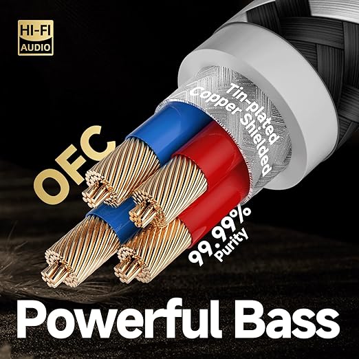 TODN Auidophile 2RCA Male to Male Stereo Audio Cable, OFC RCA Cables - Image 4
