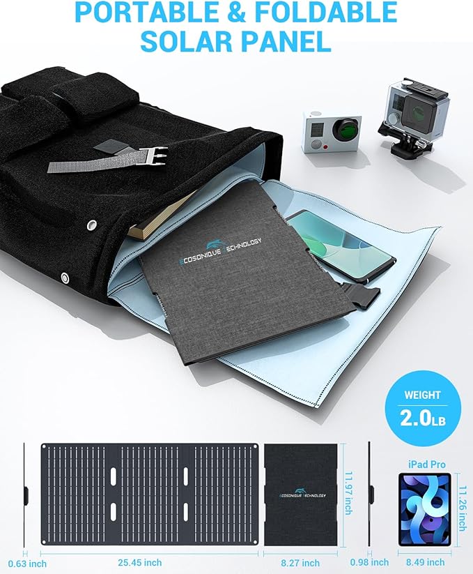 Ecosonique 30W Portable Solar Charger Foldable Solar Panels - Image 8