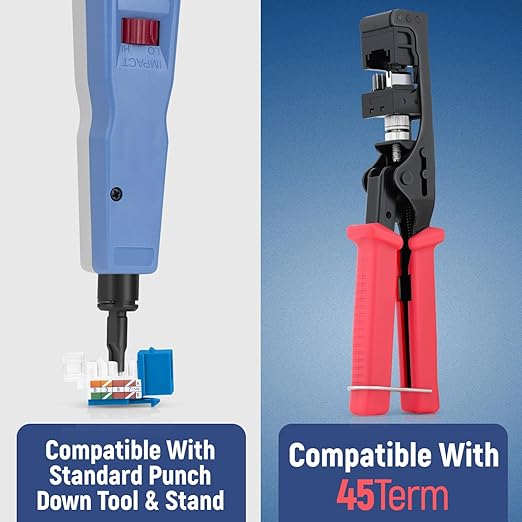 Everest 45° Angled RJ45 Cat6 Keystone Jacks 20-Pack in Blue - Image 5