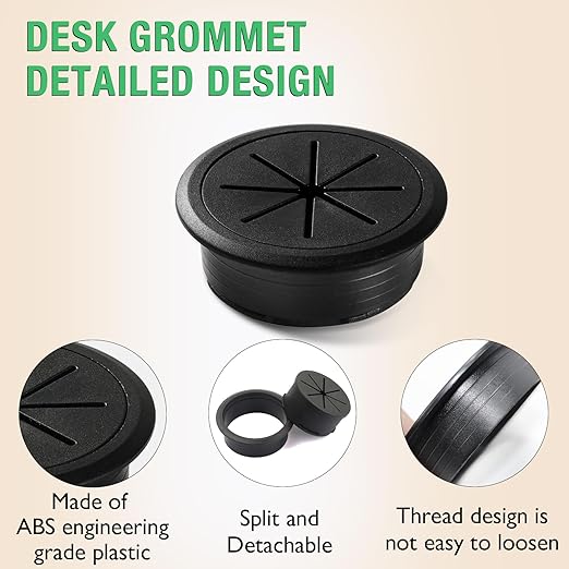2 Pcs Desk Grommet 3-1/8" / 80 mm, Desk Hole Cover - Image 3