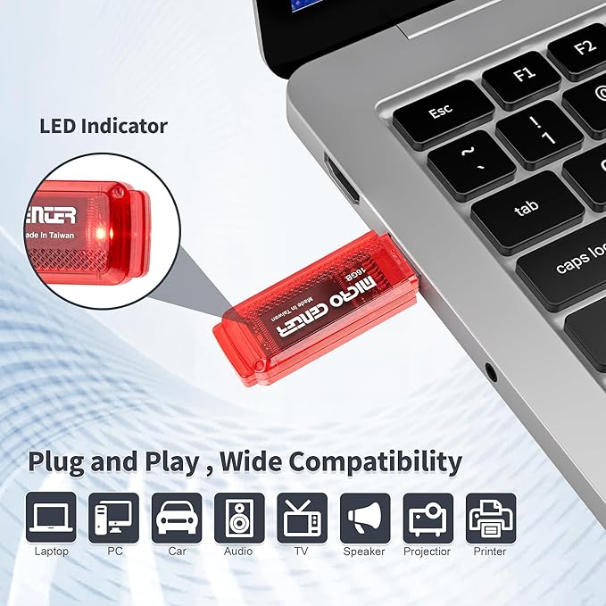 INLAND Micro Center SuperSpeed 10 Pack 16GB USB 3.0 Flash Drive Gum Size Memory - Image 5