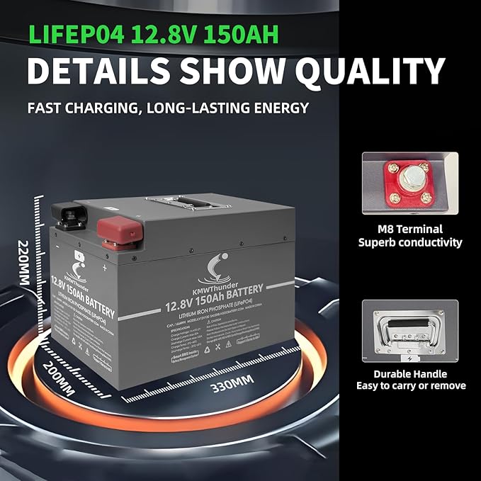 LiFePO4 Battery, 12V 150AH Lithium Battery - Image 5