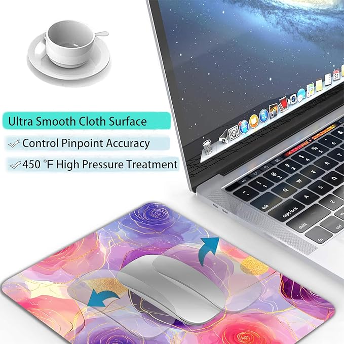 Aesthetic Gold Texture Rose Flower Custom Mouse Pad - Image 4